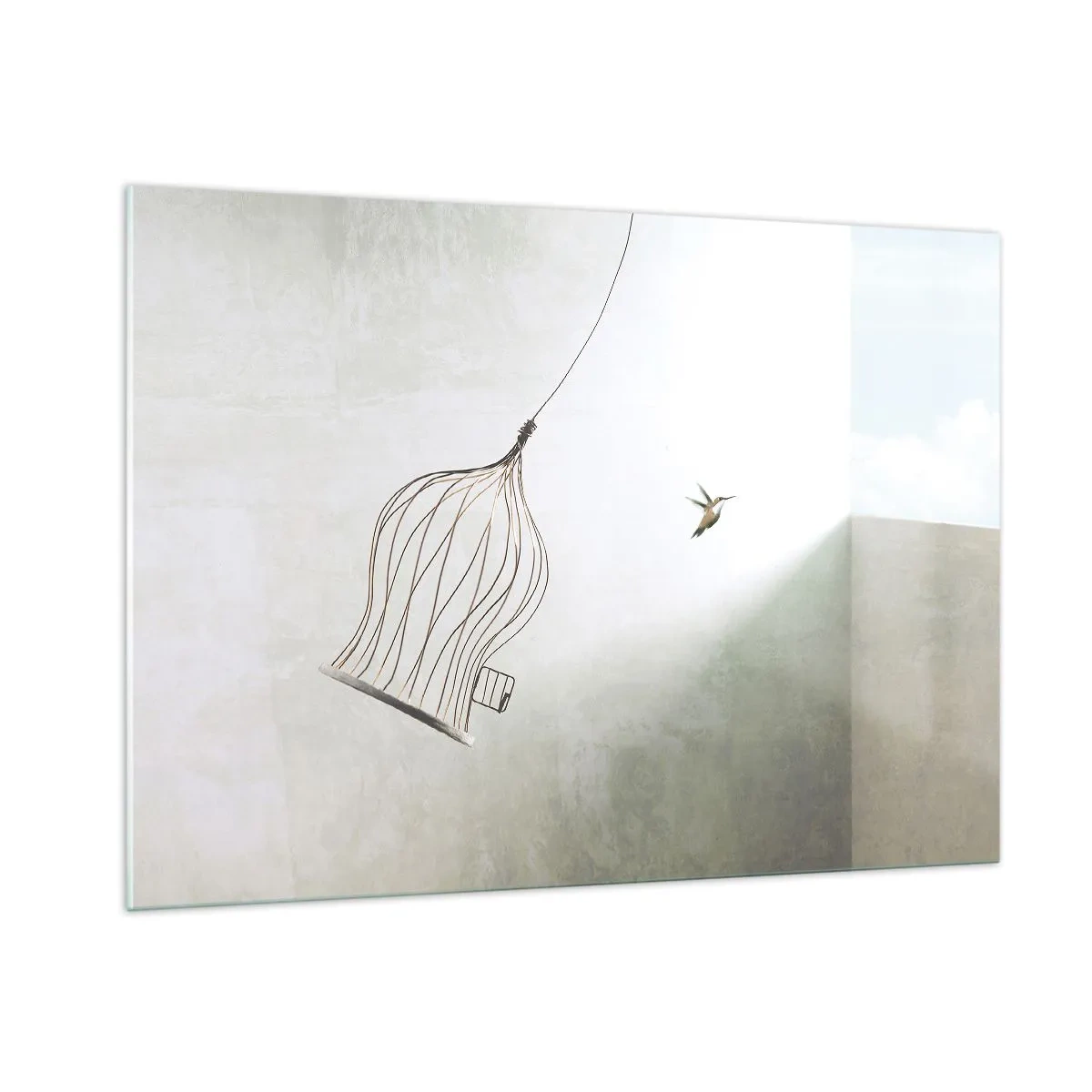 Quadro em vidro - Enfim a liberdade - 100x70 cm