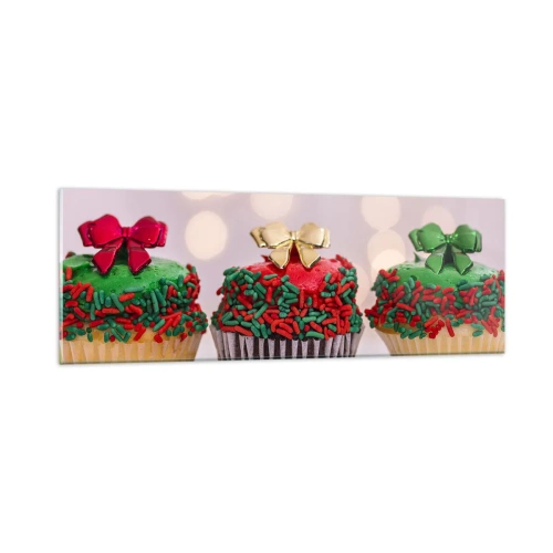Quadro em vidro - Doces sob o laço - 90x30 cm