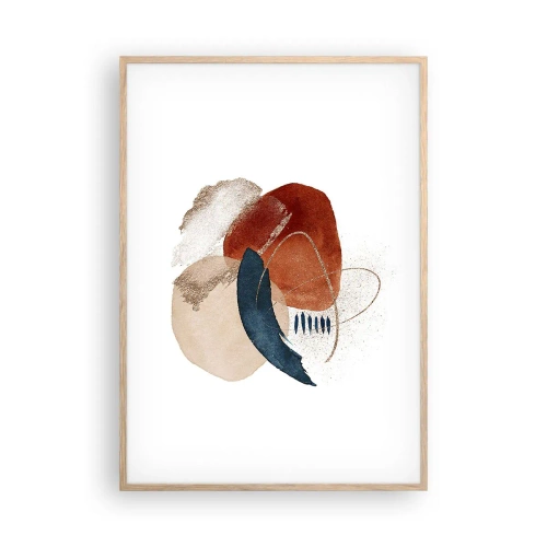 Pôster com moldura de carvalho claro - Composição oval - 70x100 cm