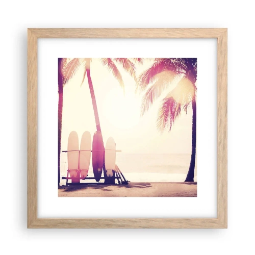 Pôster com moldura de carvalho claro - Vai ser um grande dia - 30x30 cm