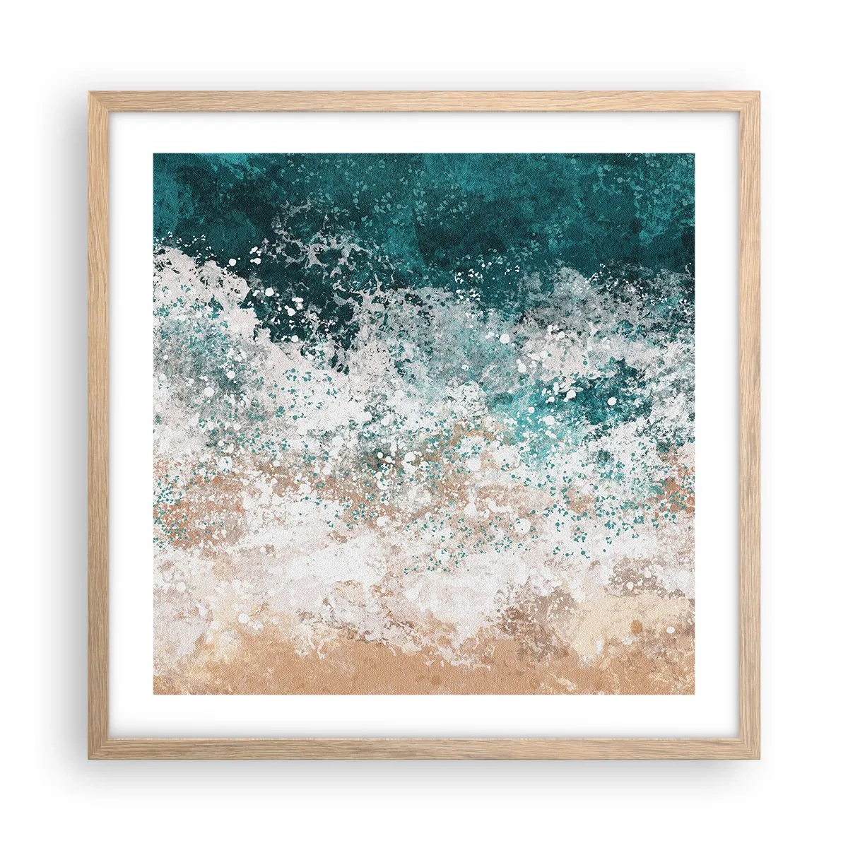 Pôster com moldura de carvalho claro - Histórias do mar - 50x50 cm