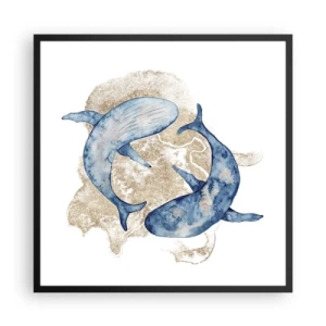 Pôster com moldura preta - Amizade ou amor? - 60x60 cm