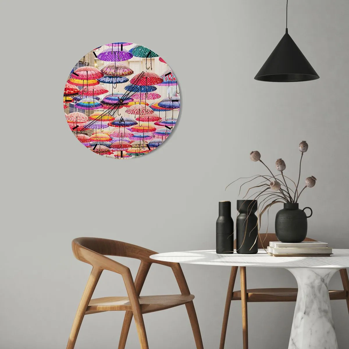 Relógio de parede - Relógio em vidro - Prado urbano - 40x40 cm