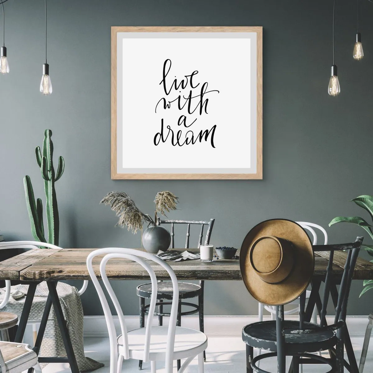 Pôster com moldura de carvalho claro - Of course - 30x30 cm