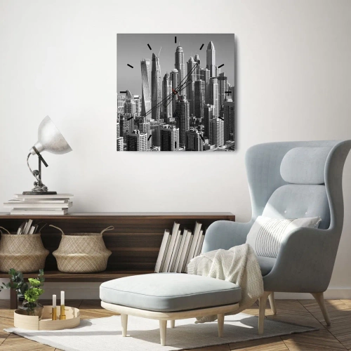 Relógio de parede - Relógio em vidro - A cidade sobre o deserto - 40x40 cm