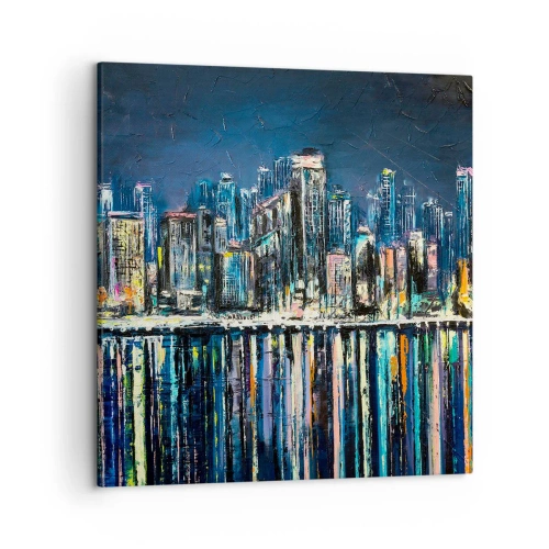 Quadro em tela - Cascata de luzes - 50x50 cm