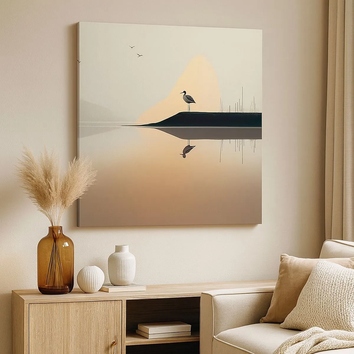 Quadro em tela - Senhor no lago - 30x30 cm