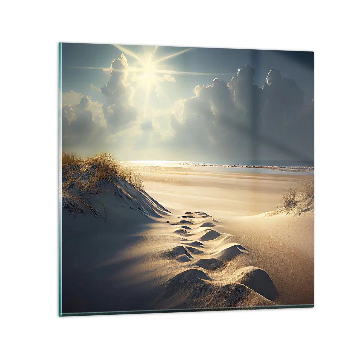 Quadro em vidro - Uma paisagem relaxante - 60x60 cm
