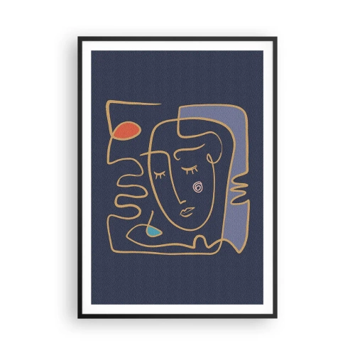 Pôster com moldura preta - Nos pensamentos - 70x100 cm