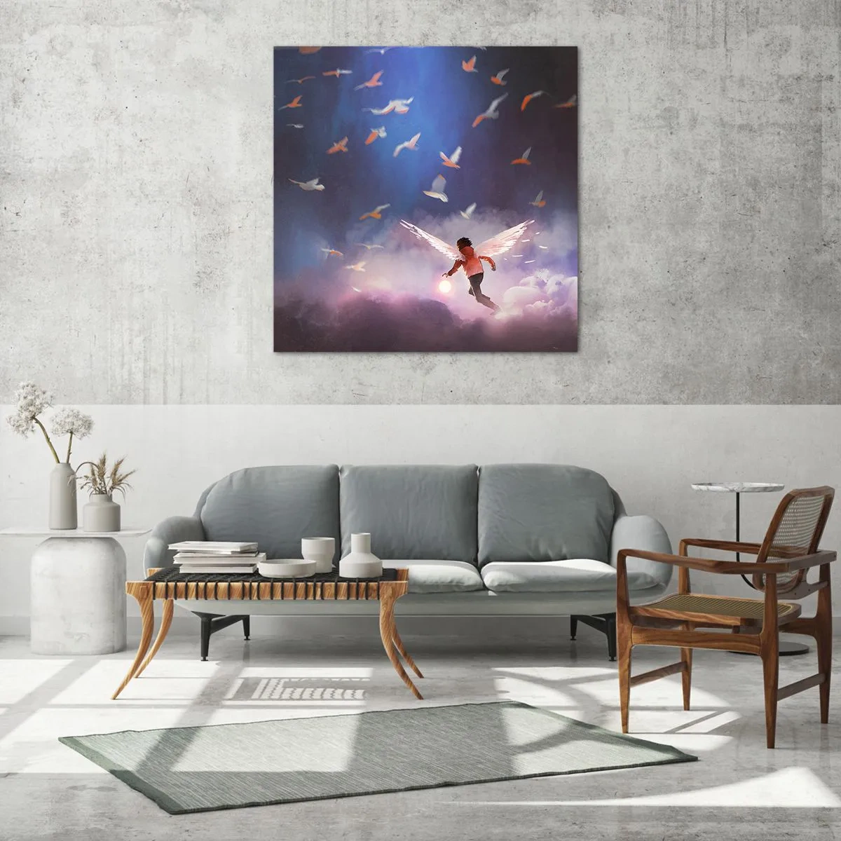 Quadro em vidro - É preciso ter imaginação e coragem - 50x50 cm