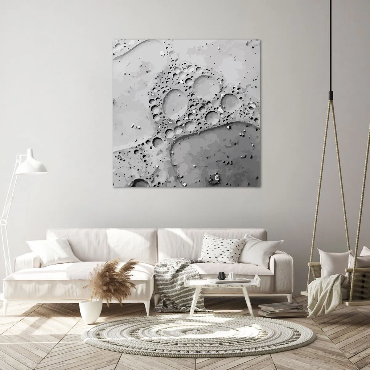 Quadro em tela - Vestígio de espuma - 40x40 cm