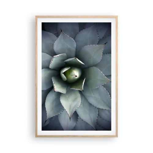 Pôster com moldura de carvalho claro - Atrai e adverte - 61x91 cm