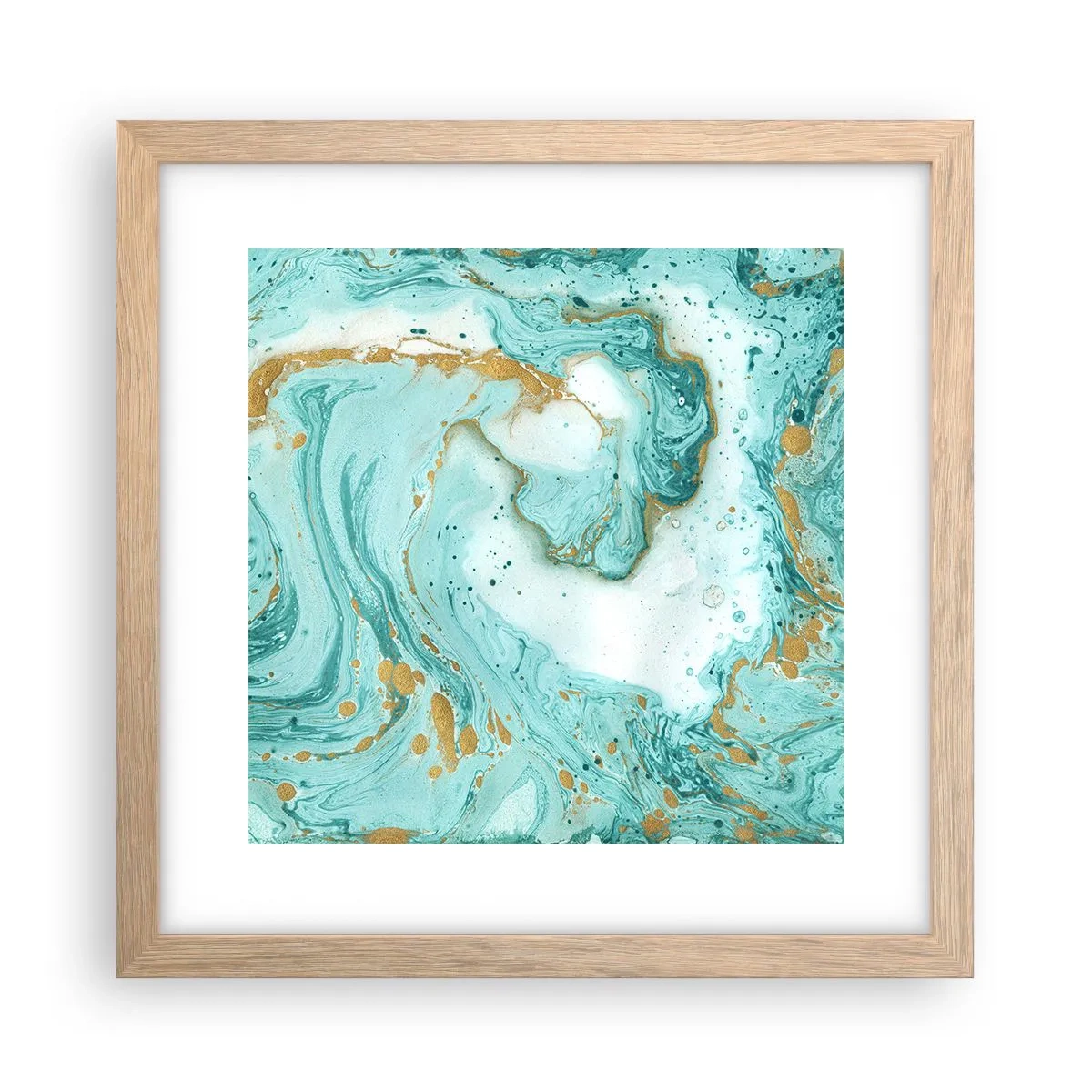 Pôster com moldura de carvalho claro - Sob a grande onda do período Edo - 30x30 cm