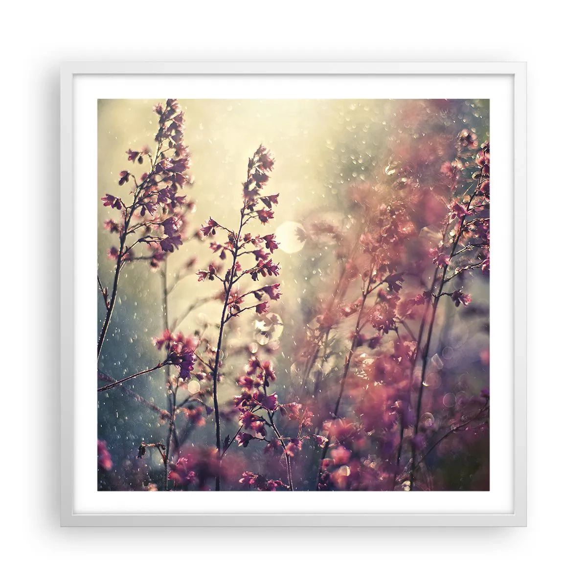 Pôster em moldura branca - Jardim Secreto - 60x60 cm