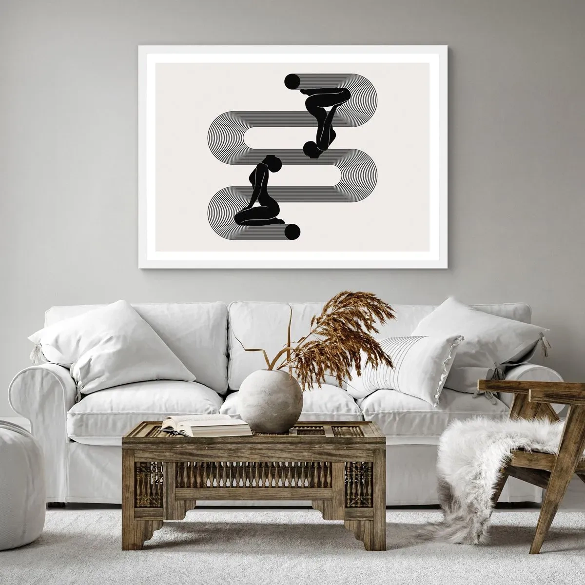 Pôster em moldura branca - Simetria sensual - 100x70 cm