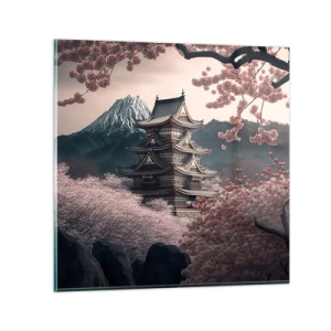 Quadro em vidro - A terra da flor de cerejeira - 30x30 cm