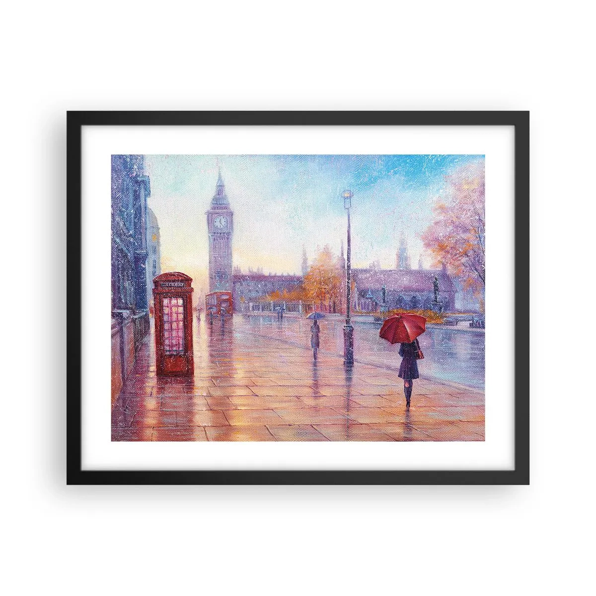 Pôster com moldura preta - Um dia de outono em Londres - 50x40 cm