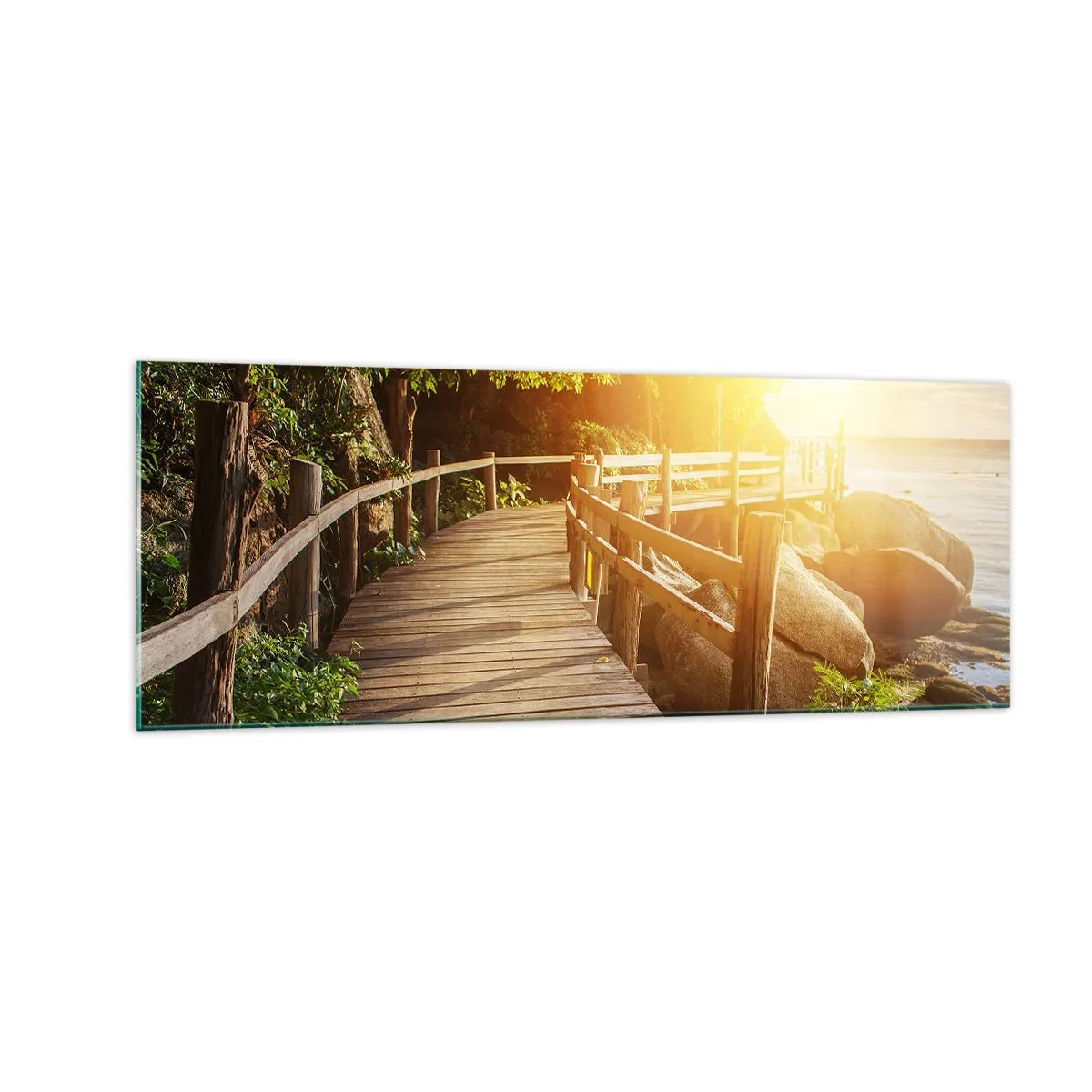 Quadro em vidro - Mais uma curva, mais milagres - 140x50 cm