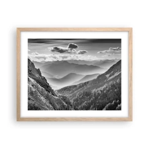 Pôster com moldura de carvalho claro - Até ao horizonte - 50x40 cm