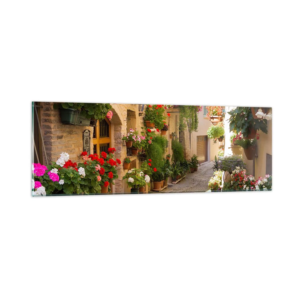 Quadro em vidro - Nas flores do dilúvio - 90x30 cm