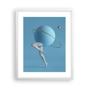 Pôster em moldura branca - Planetas a enlouquecer - 40x50 cm