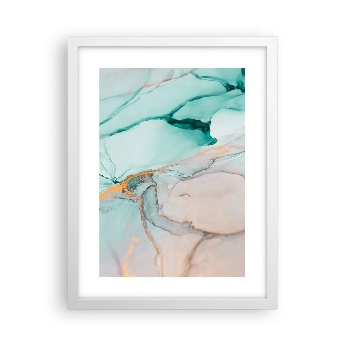 Pôster em moldura branca - Dança das formas e cores - 30x40 cm