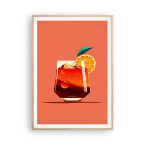 Pôster com moldura de carvalho claro - Refresco de verão - 70x100 cm