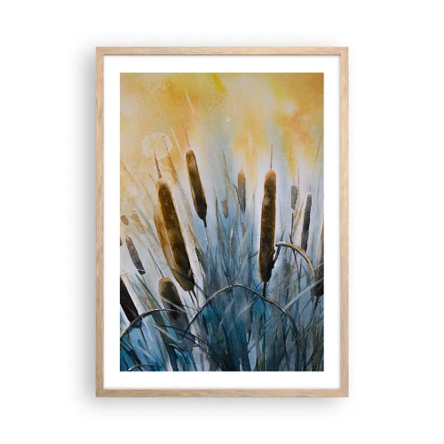 Pôster com moldura de carvalho claro - O frio da água, o calor do sol - 50x70 cm