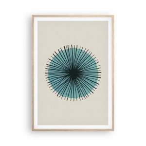 Pôster com moldura de carvalho claro - Radiante sobre o azul - 70x100 cm