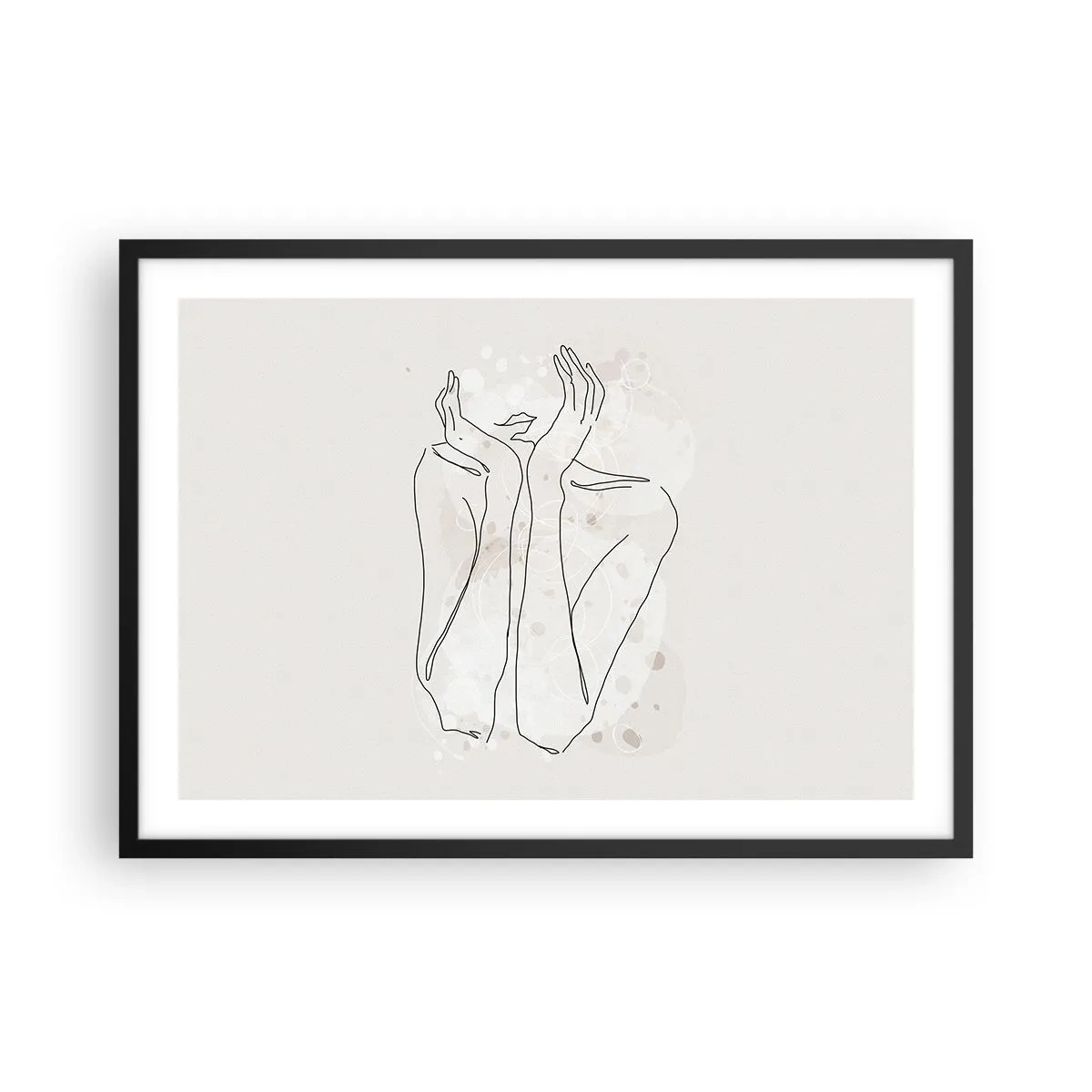 Pôster com moldura preta - Momento de sonho - 70x50 cm