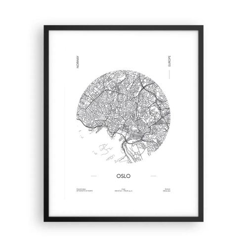 Pôster com moldura preta - Anatomia de Oslo - 40x50 cm
