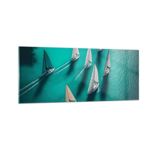 Quadro em vidro - Numa competição com o vento - 100x40 cm