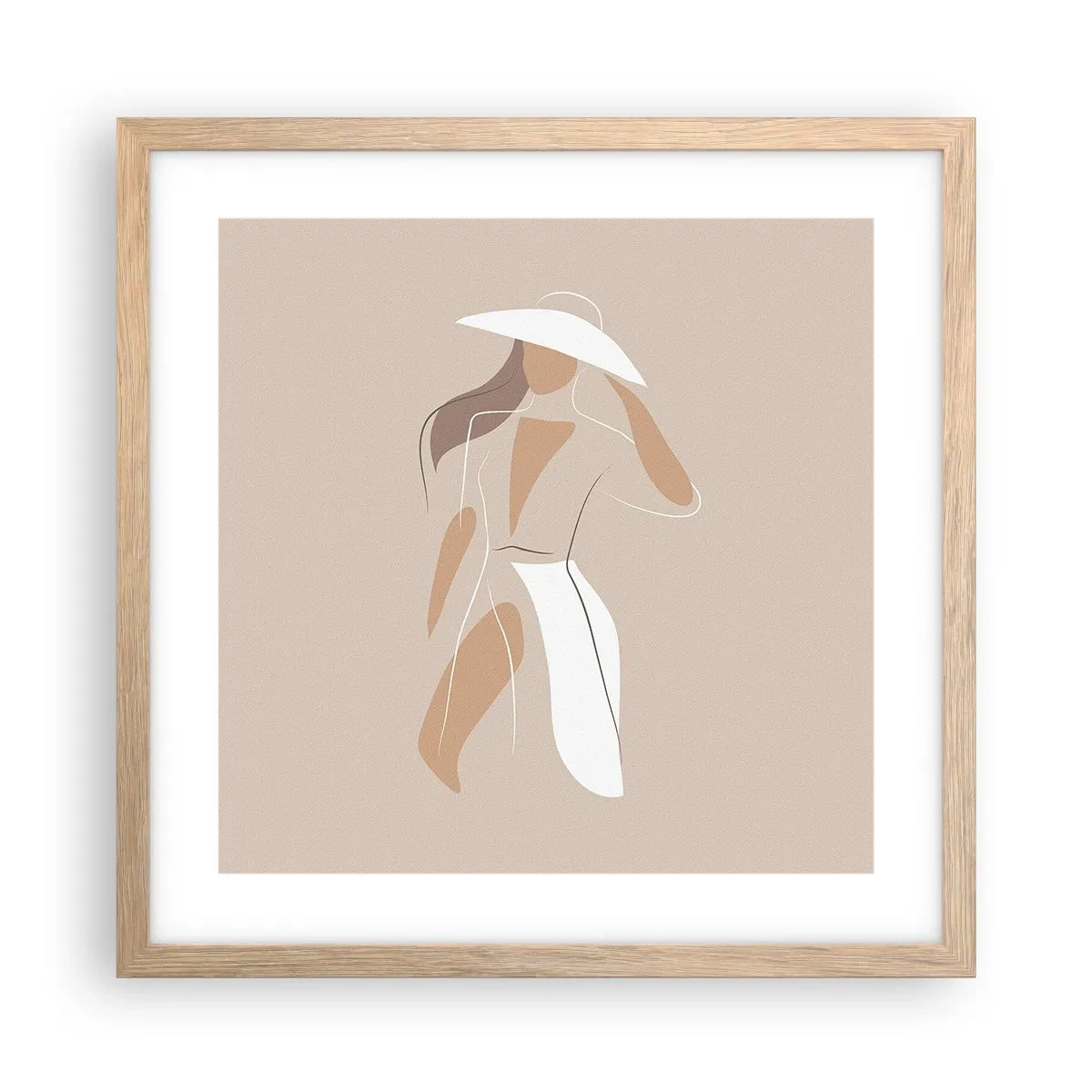 Pôster com moldura de carvalho claro - A moda é diversão - 40x40 cm