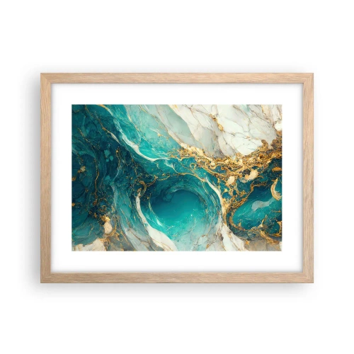 Pôster com moldura de carvalho claro - Composição com veios d'ouro - 40x30 cm