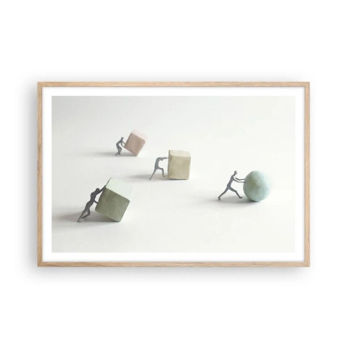 Pôster com moldura de carvalho claro - É a vida - 91x61 cm