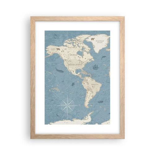 Pôster com moldura de carvalho claro - O mundo ao seu alcance - 30x40 cm