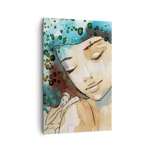 Quadro em tela - Dama em azul - 80x120 cm