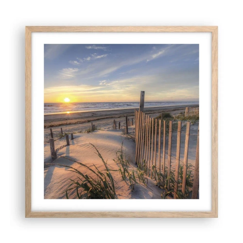 Pôster com moldura de carvalho claro - Brilho e sombra do vento - 50x50 cm