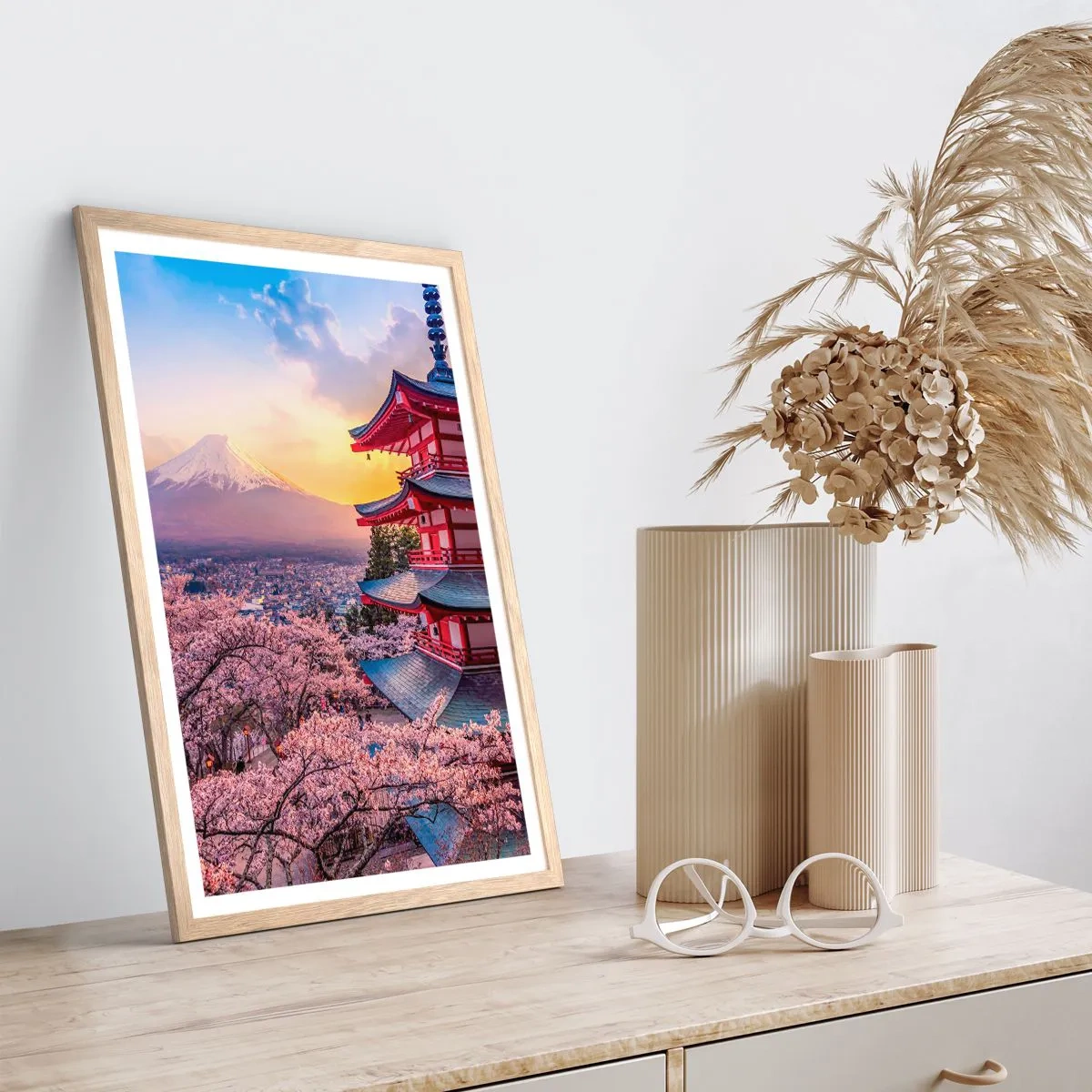 Pôster com moldura de carvalho claro - A essência do espírito japonês - 50x70 cm