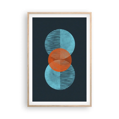 Pôster com moldura de carvalho claro - Obras de arte simétricas - 61x91 cm
