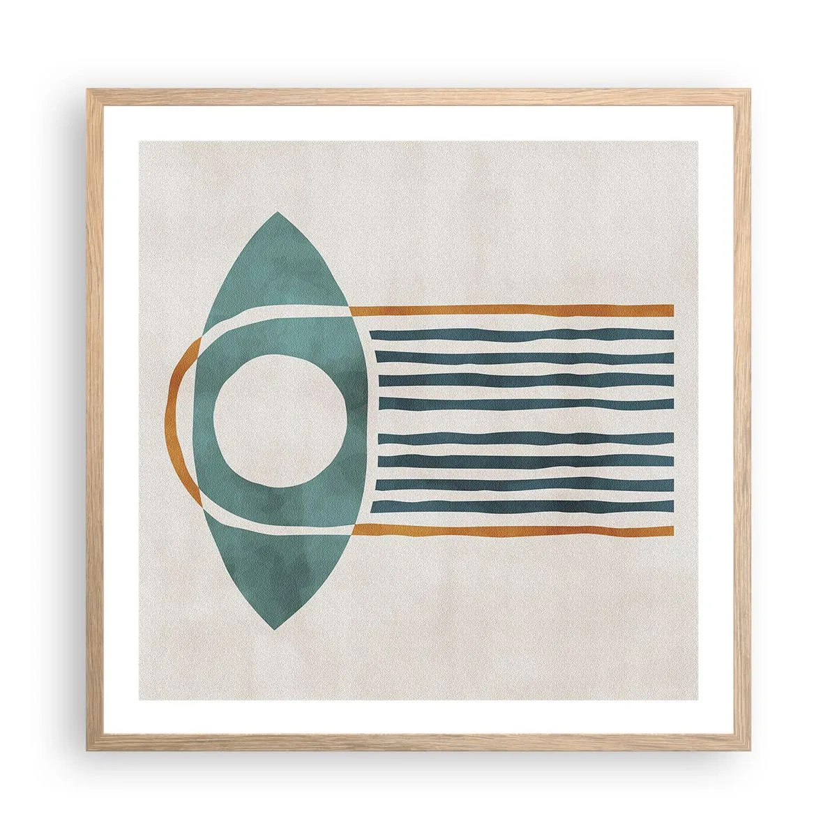 Pôster com moldura de carvalho claro - Sinais e rituais - 60x60 cm