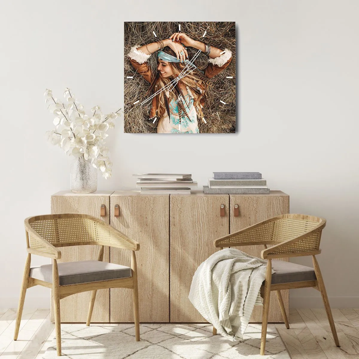 Relógio de parede - Relógio em vidro - A caminho do verão do amor - 30x30 cm