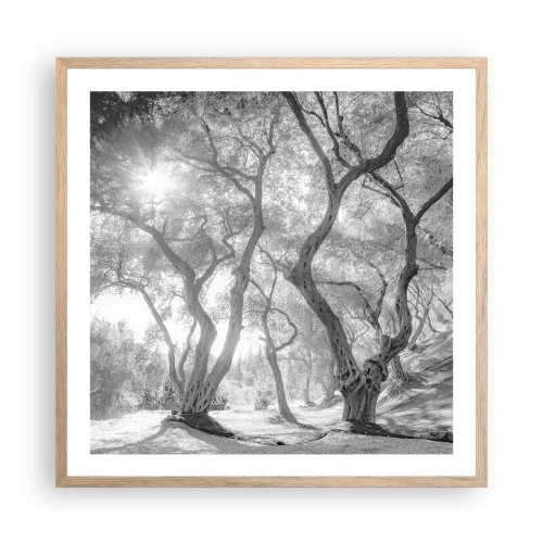 Pôster com moldura de carvalho claro - No olival - 60x60 cm