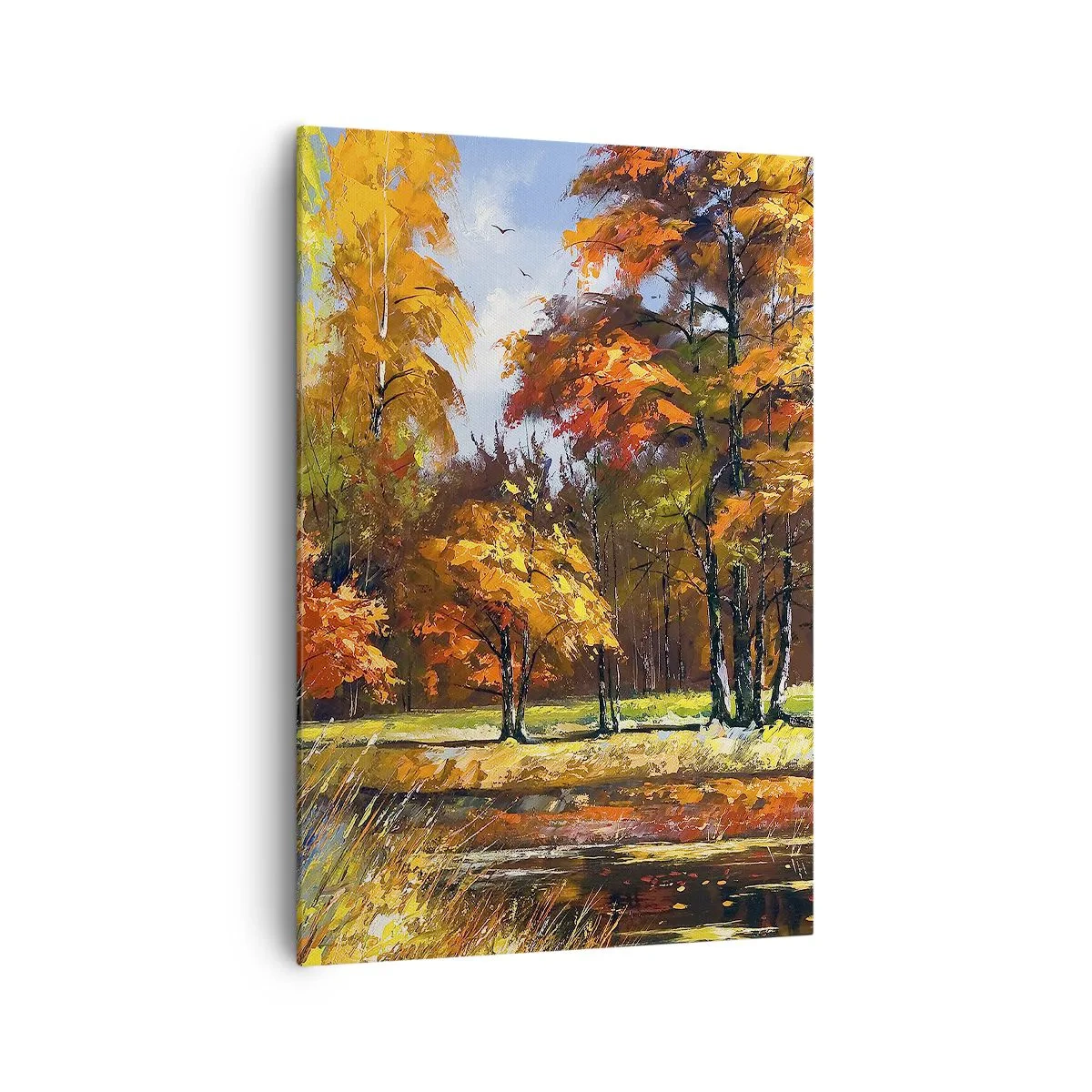 Quadro em tela - Paisagem em ouro e bronze - 70x100 cm