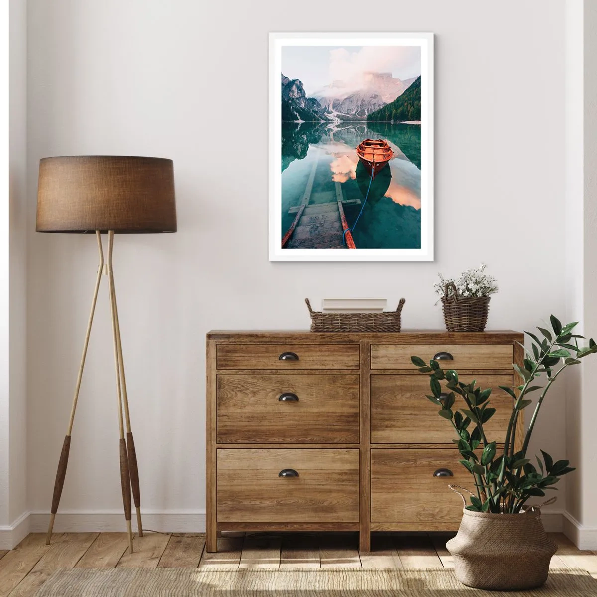 Pôster em moldura branca - Sono tranquilo das montanhas - 70x100 cm