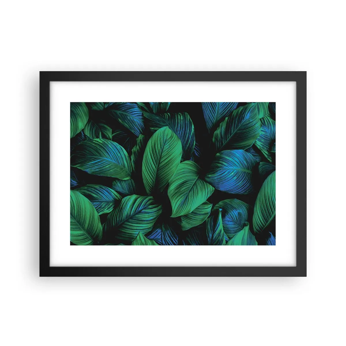 Pôster com moldura preta - Na multidão verde - 40x30 cm