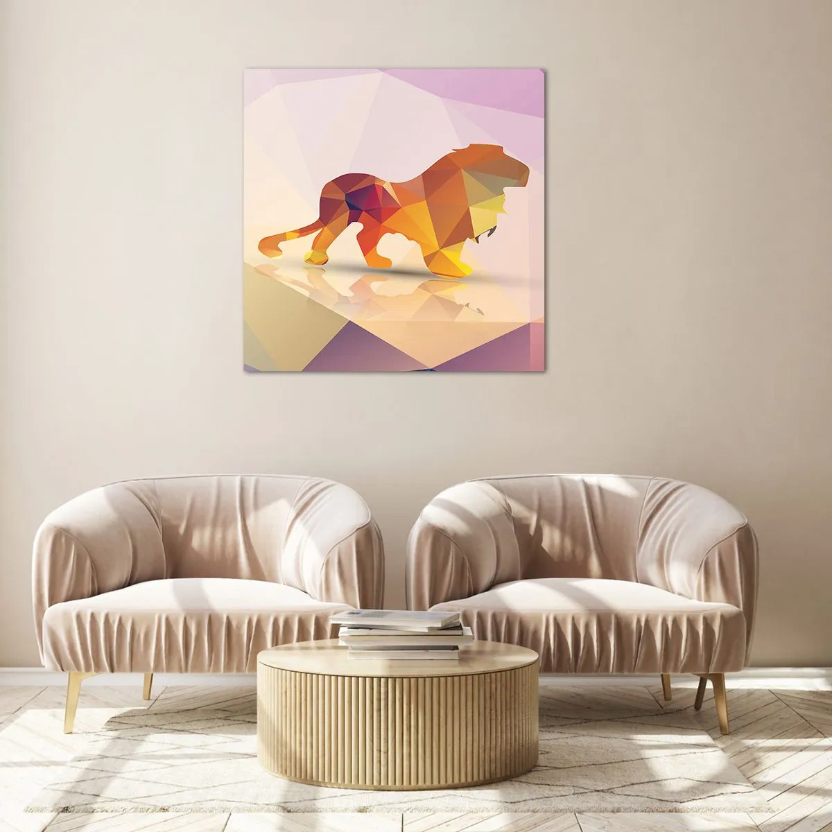 Quadro em vidro - O rei em diamante - 40x40 cm