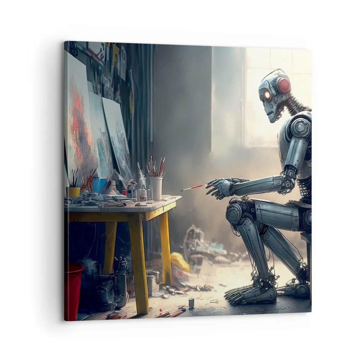 Quadro em tela - O ato de criação - 60x60 cm