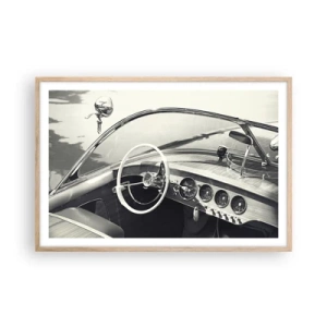 Pôster com moldura de carvalho claro - Tempo para os ricos - 91x61 cm