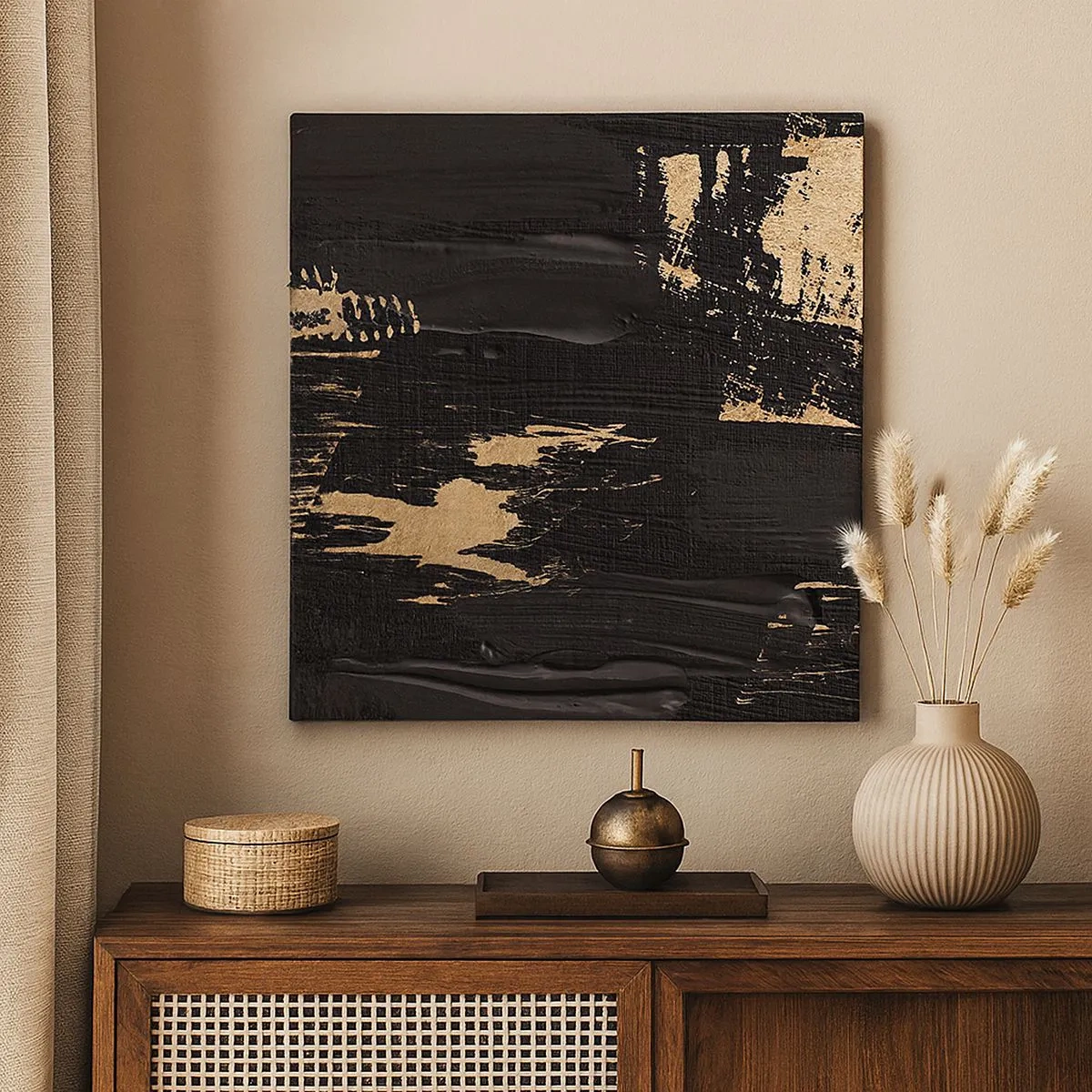 Quadro em tela - Rastro de toque - 30x30 cm